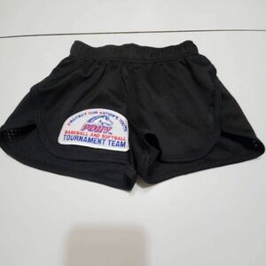 BCG Girls Active Shorts Black PONY Baseball And Softball Tournament Pull On XS